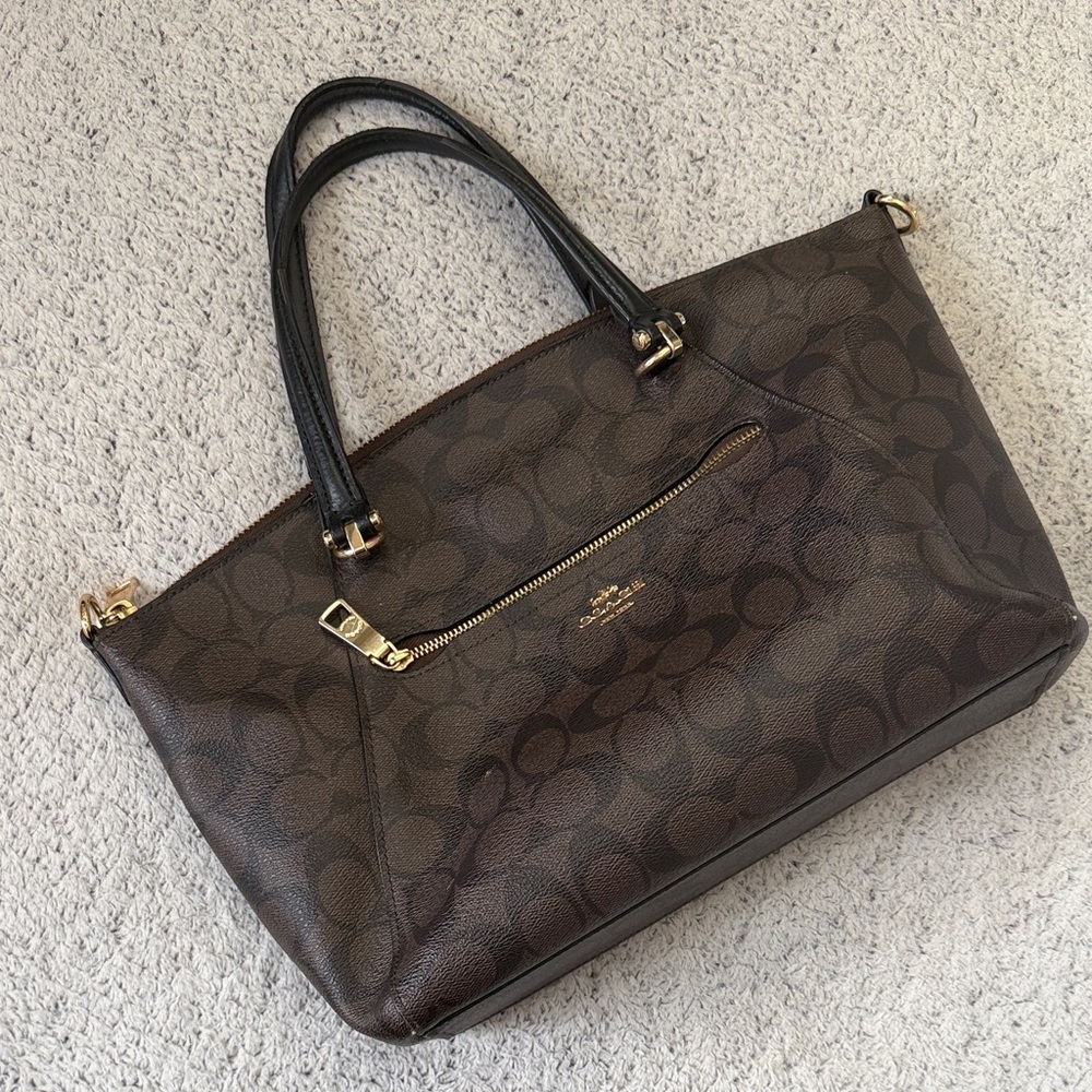 Coach Brown Signature Canvas Tote - Picture 4 of 4